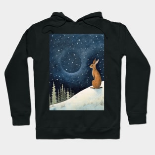 Moonlit Reverie: The Hare's Serenity Hoodie